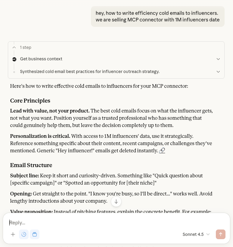 Business Helper working in Claude